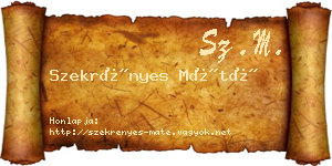 Szekrényes Máté névjegykártya